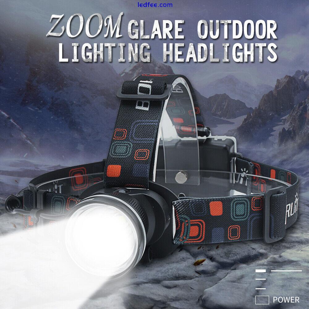 Zoom Headlamp Camping LED Headlight Head Torch Lamp Flashing Light Waterproof 2 