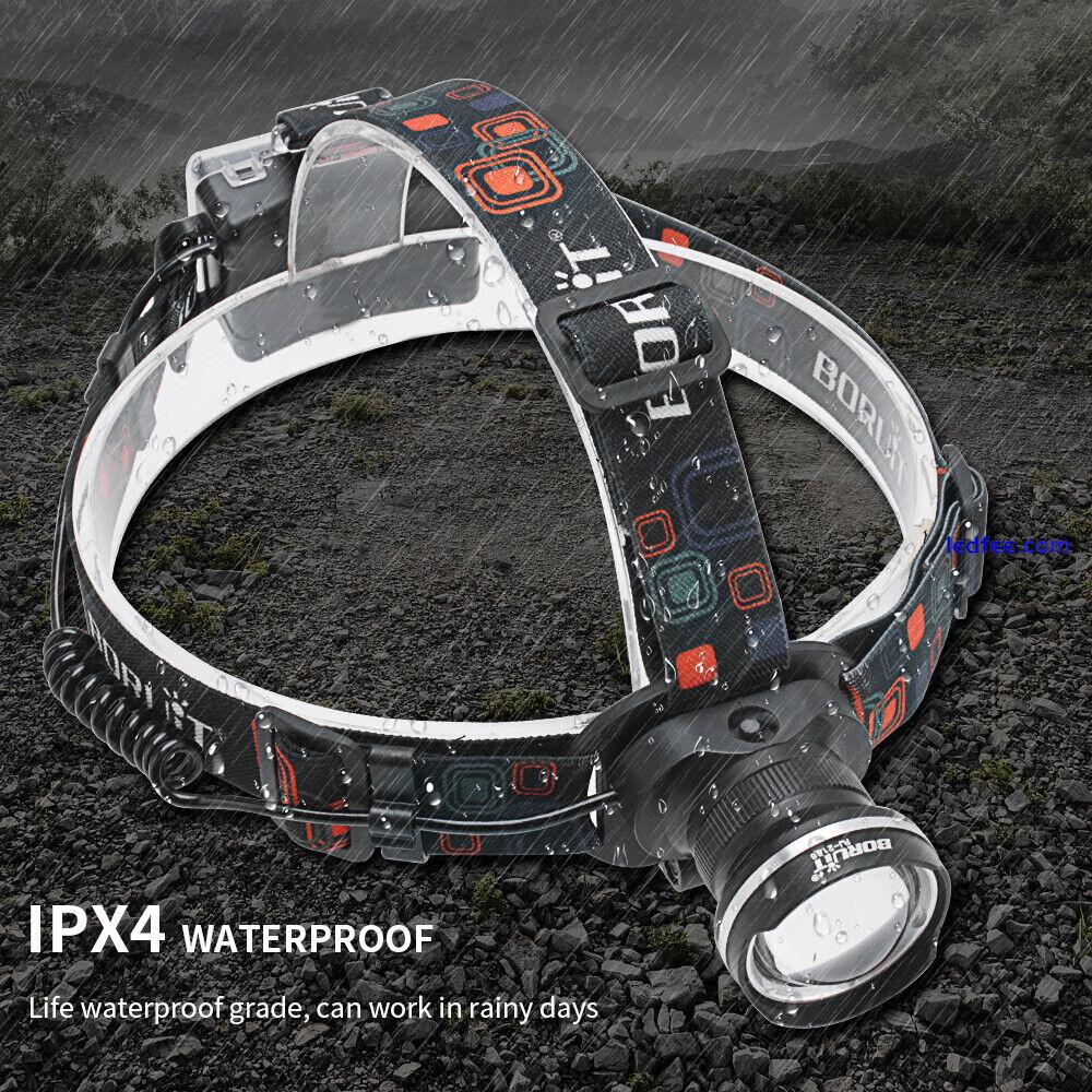 Zoom Headlamp Camping LED Headlight Head Torch Lamp Flashing Light Waterproof 5 