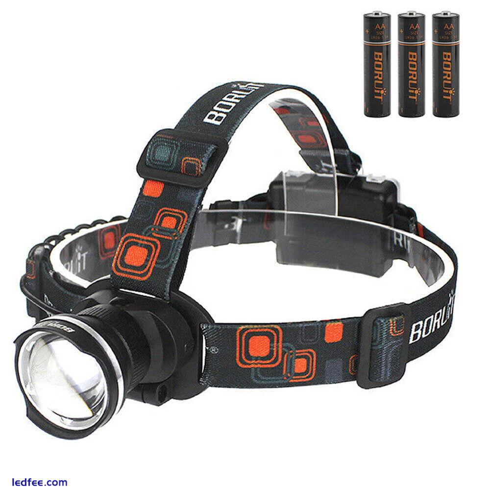 Zoom Headlamp Camping LED Headlight Head Torch Lamp Flashing Light Waterproof 0 