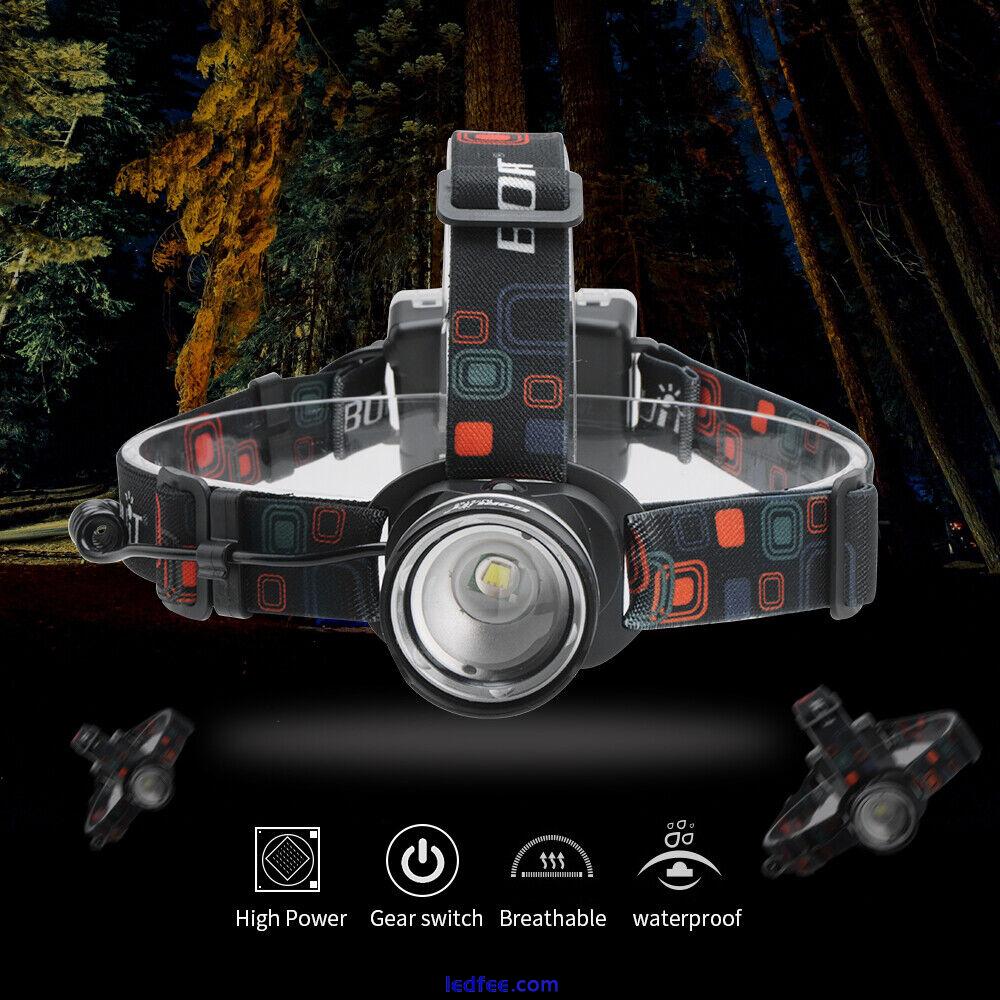 Zoom Headlamp Camping LED Headlight Head Torch Lamp Flashing Light Waterproof 4 