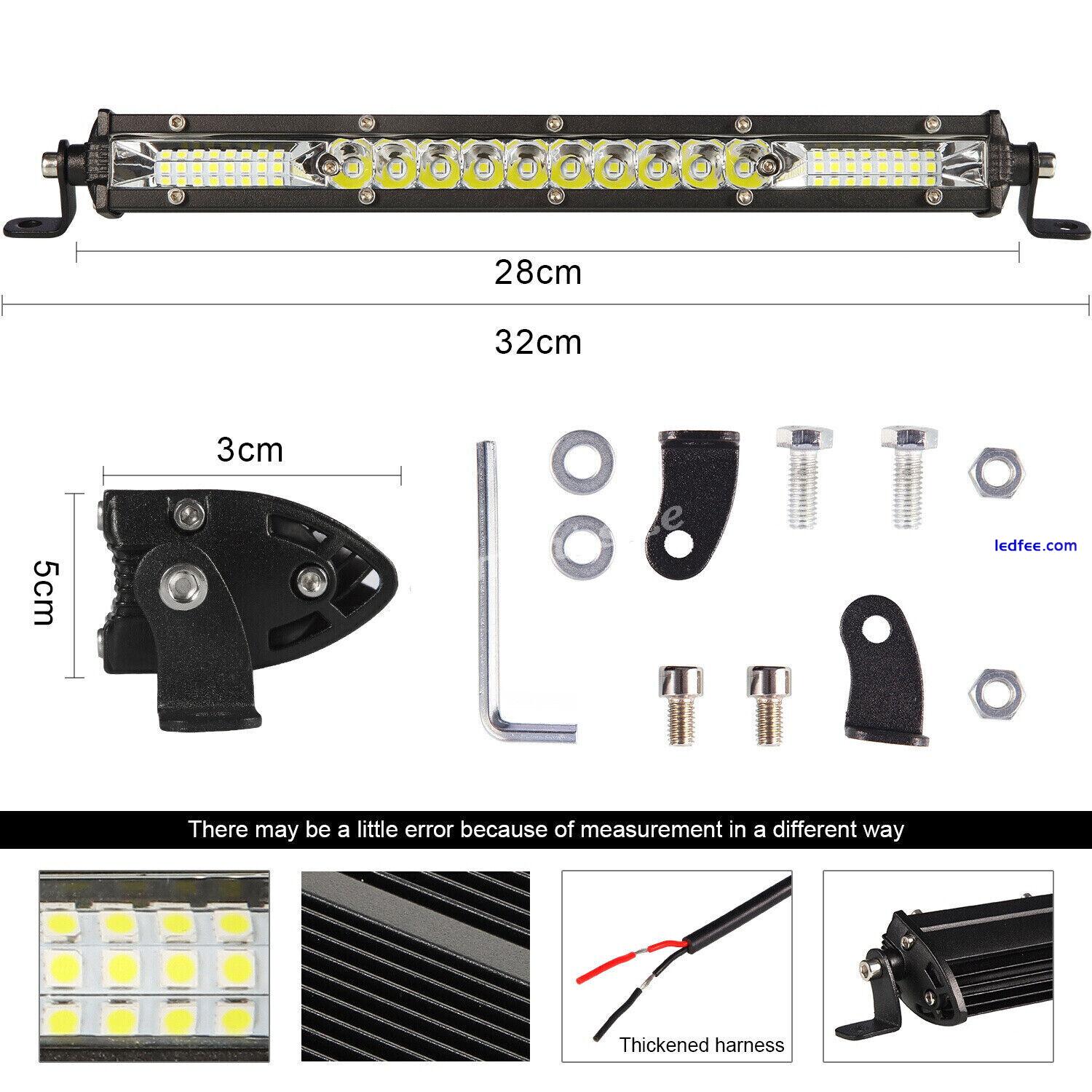 2pcs 12" 450W LED Work Light Bar Combo Spot Flood Driving Off Road SUV ATV Boat 0 