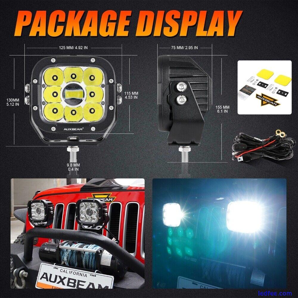 AUXBEAM 5" LED Work Lights Cube Spotlight Offroad Fog Lamp For Truck 4x4 ATV UTV 3 