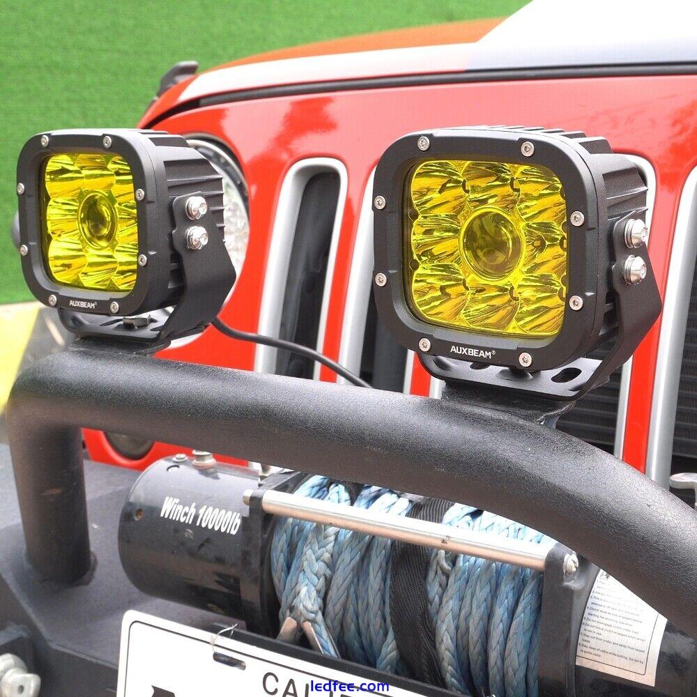 AUXBEAM 5" LED Work Lights Cube Spotlight Offroad Fog Lamp For Truck 4x4 ATV UTV 0 