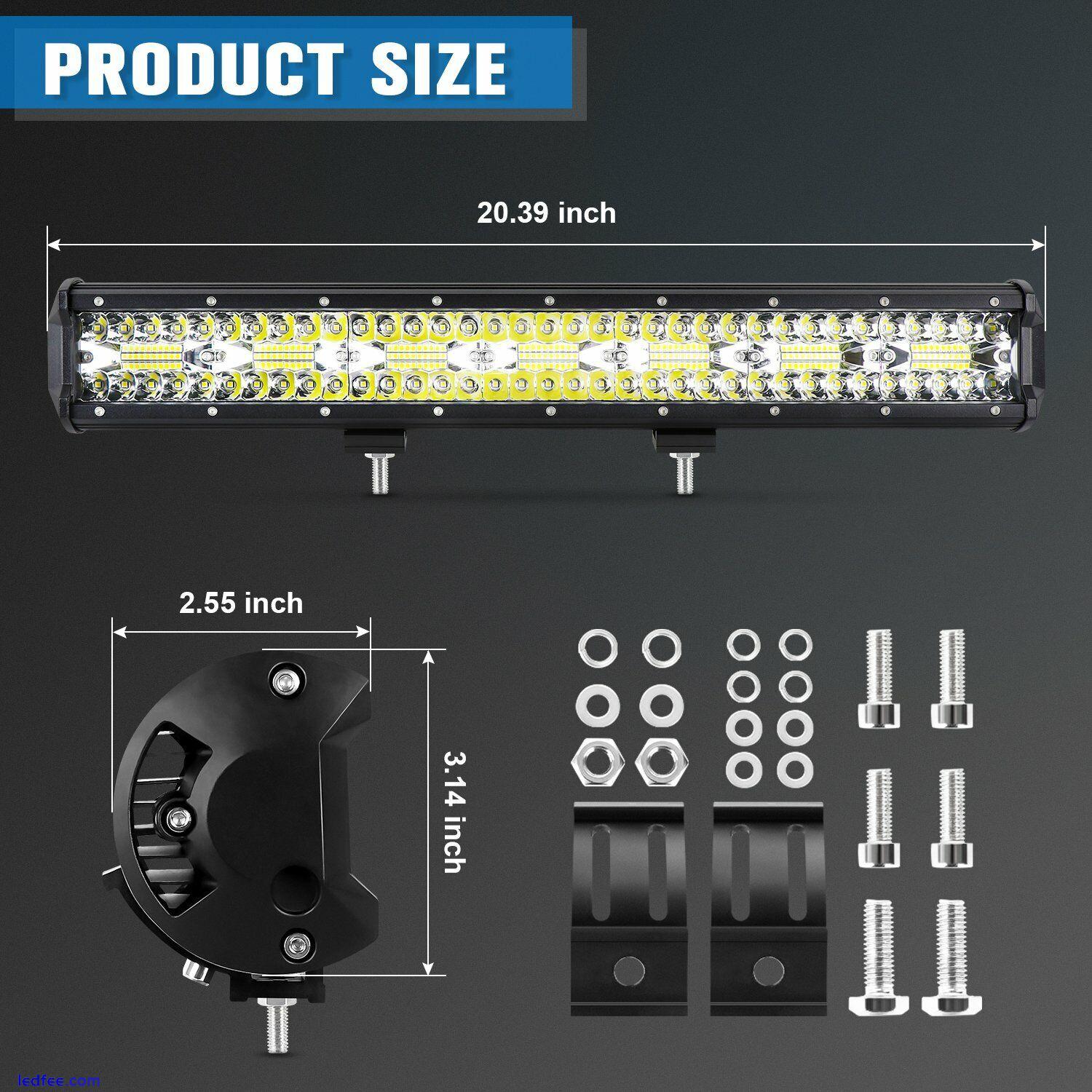 20inch 480W Led Light Bar Tri Row Spot Flood Combo Work UTE Truck SUV ATV 22'' 0 