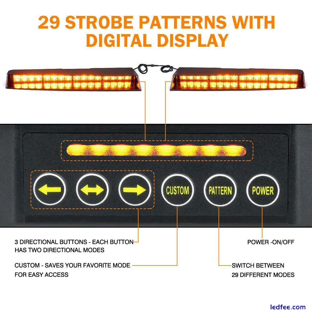 Xprite LED Rooftop Emergency Strobe Light Bar Amber Traffic Warning Light 20inch 0 