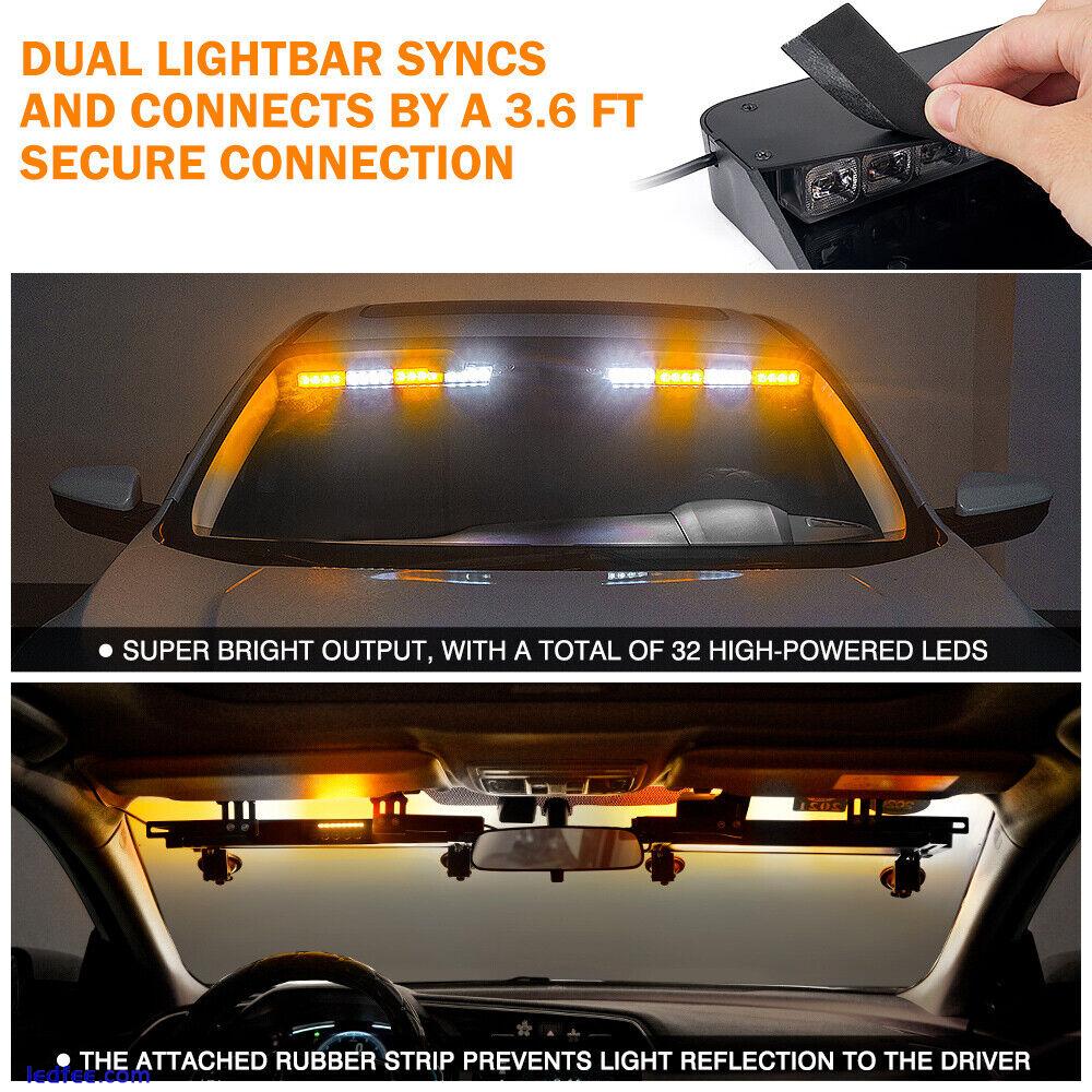 Xprite LED Rooftop Emergency Strobe Light Bar Amber Traffic Warning Light 20inch 4 