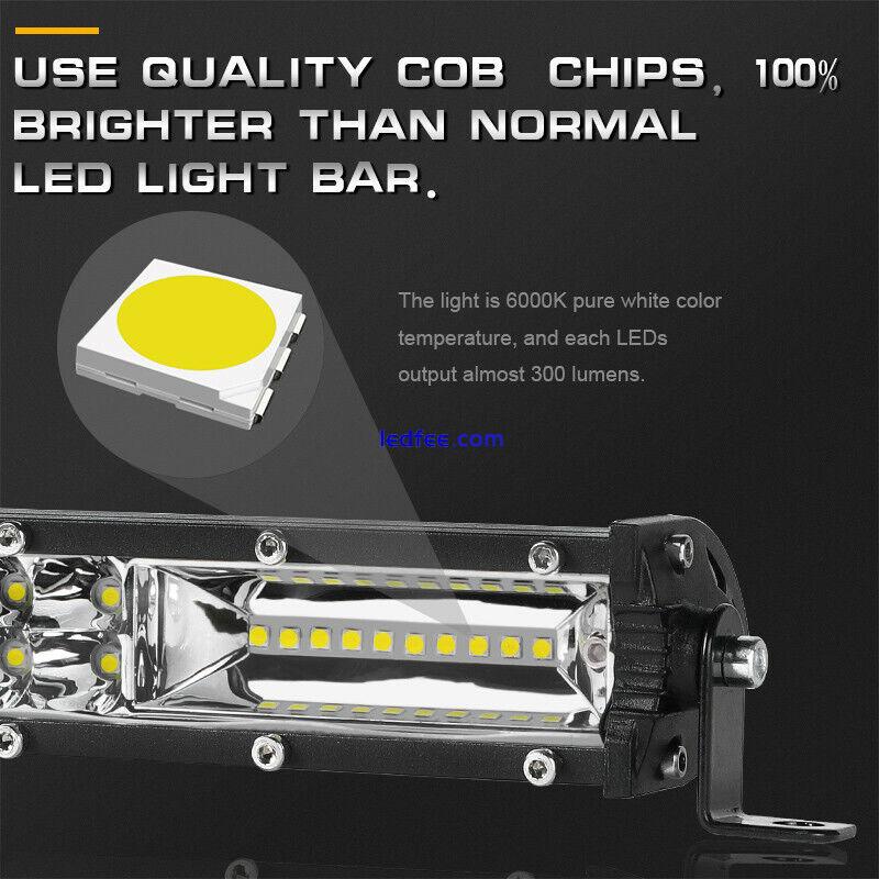 19in Car 40LED Row Flood Spot Combo Bar Driving Waterproof White Led Work Light 5 