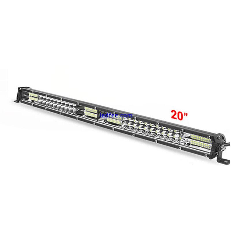 19in Car 40LED Row Flood Spot Combo Bar Driving Waterproof White Led Work Light 0 