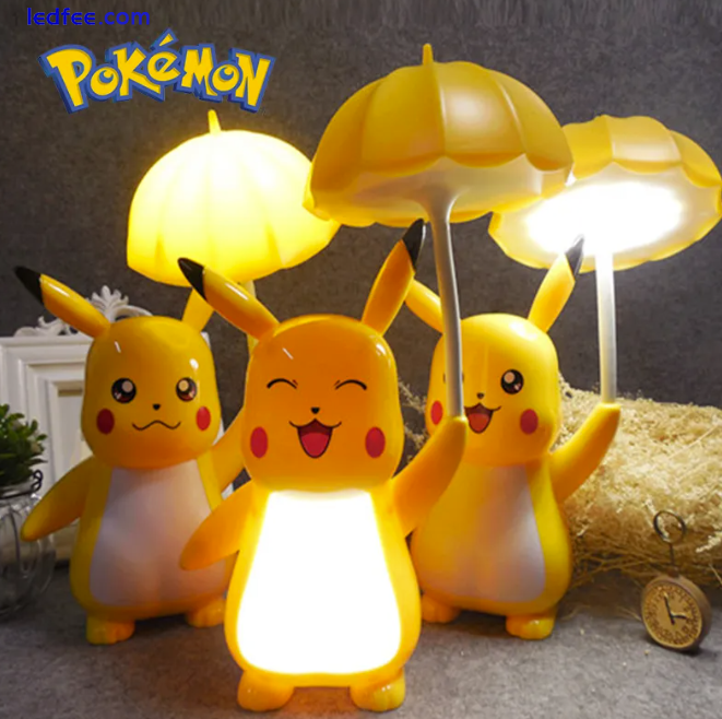 Pikachu Desk 3 Gears Adjustable USB Charging LED Night Light Gift Birthday 5 