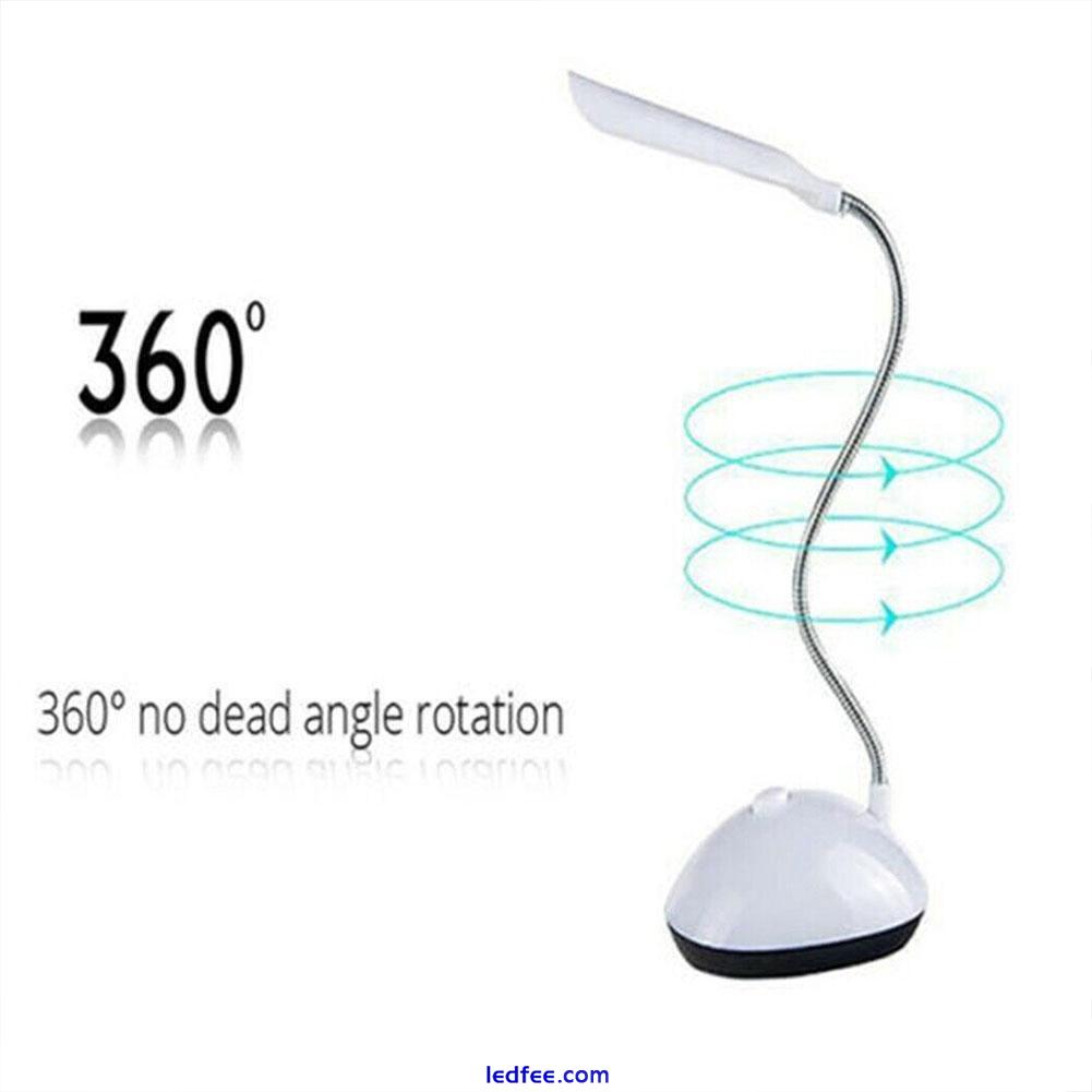 Flexible LED Reading-Light Dimmable Bedside Desk Top Table Lamp-Battery Operated 2 