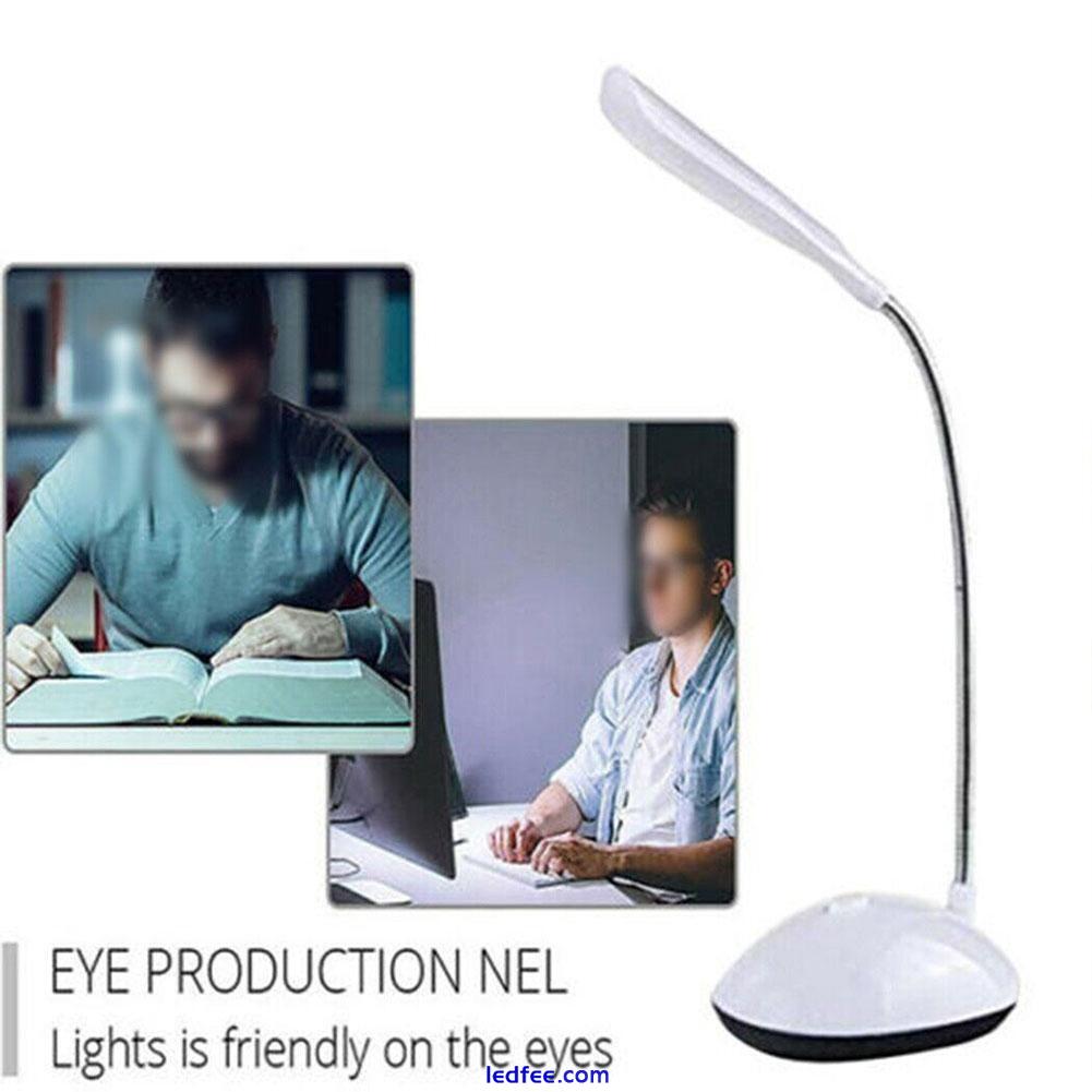 Flexible LED Reading-Light Dimmable Bedside Desk Top Table Lamp-Battery Operated 5 