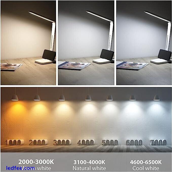 Blaupunkt LED Easy On The Eyes White Desk Lamp Dimmable 3000-6000K USB Charging 1 