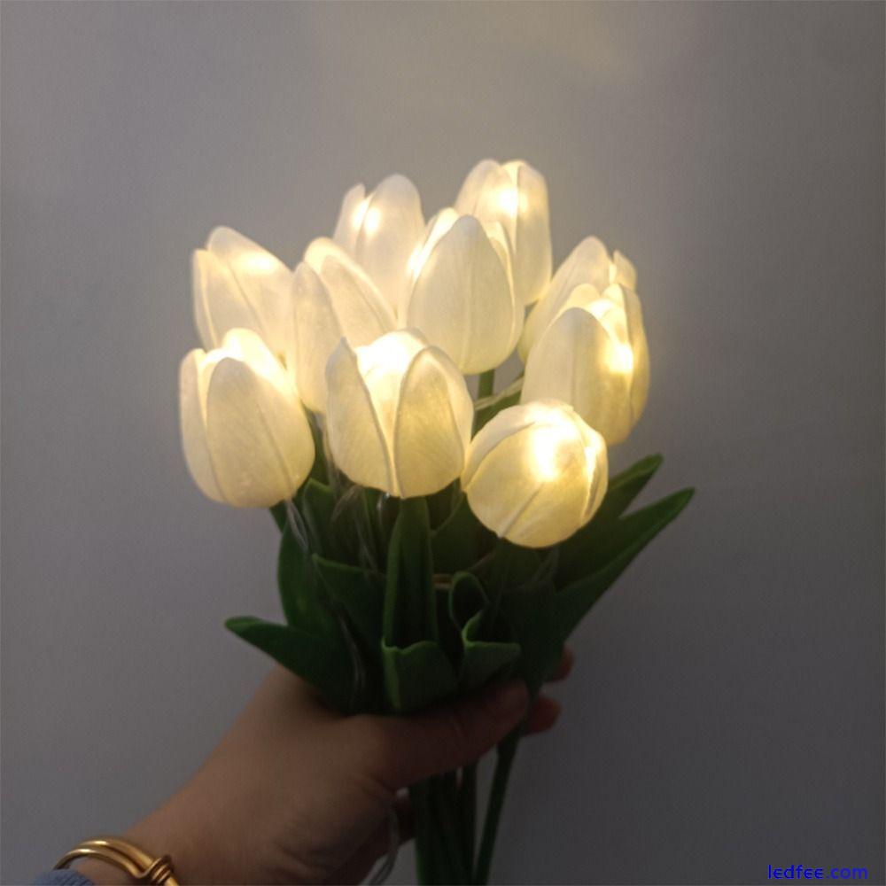 Led Desk Light Tulips Flowers Night Light Artificial Tulips Table Lamp 4 