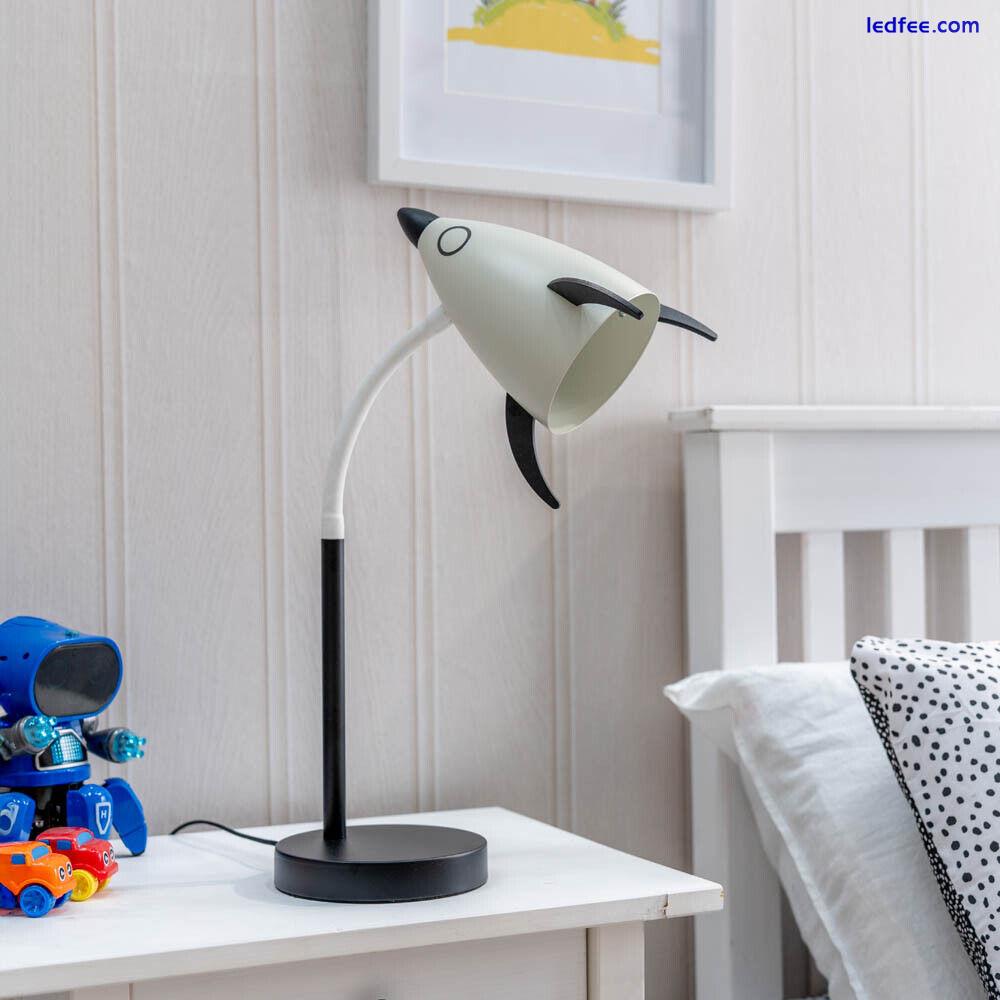 Rocket / Unicorn Table Lamp Desk Light Adjustable Flexi Neck Kids Nursey Bedroom 2 