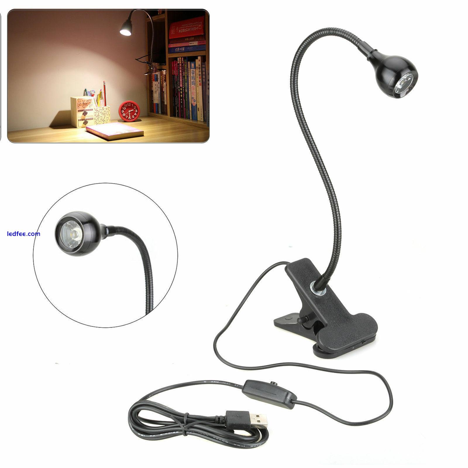 USB Flexible Reading LED Light Clip-on Beside Bed Desk Table Lamp Book Lamp 1 