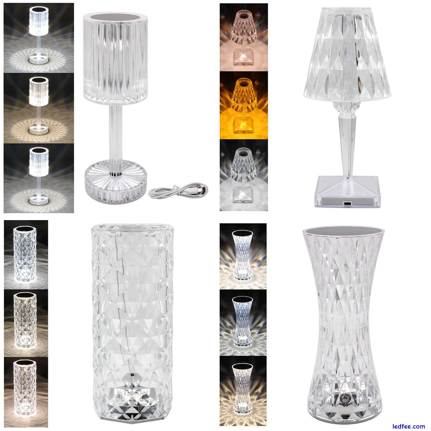 LED Crystal Touch Table Lamps 3D Diamond Bedside Night Light Acrylic Desk Lamp 0 