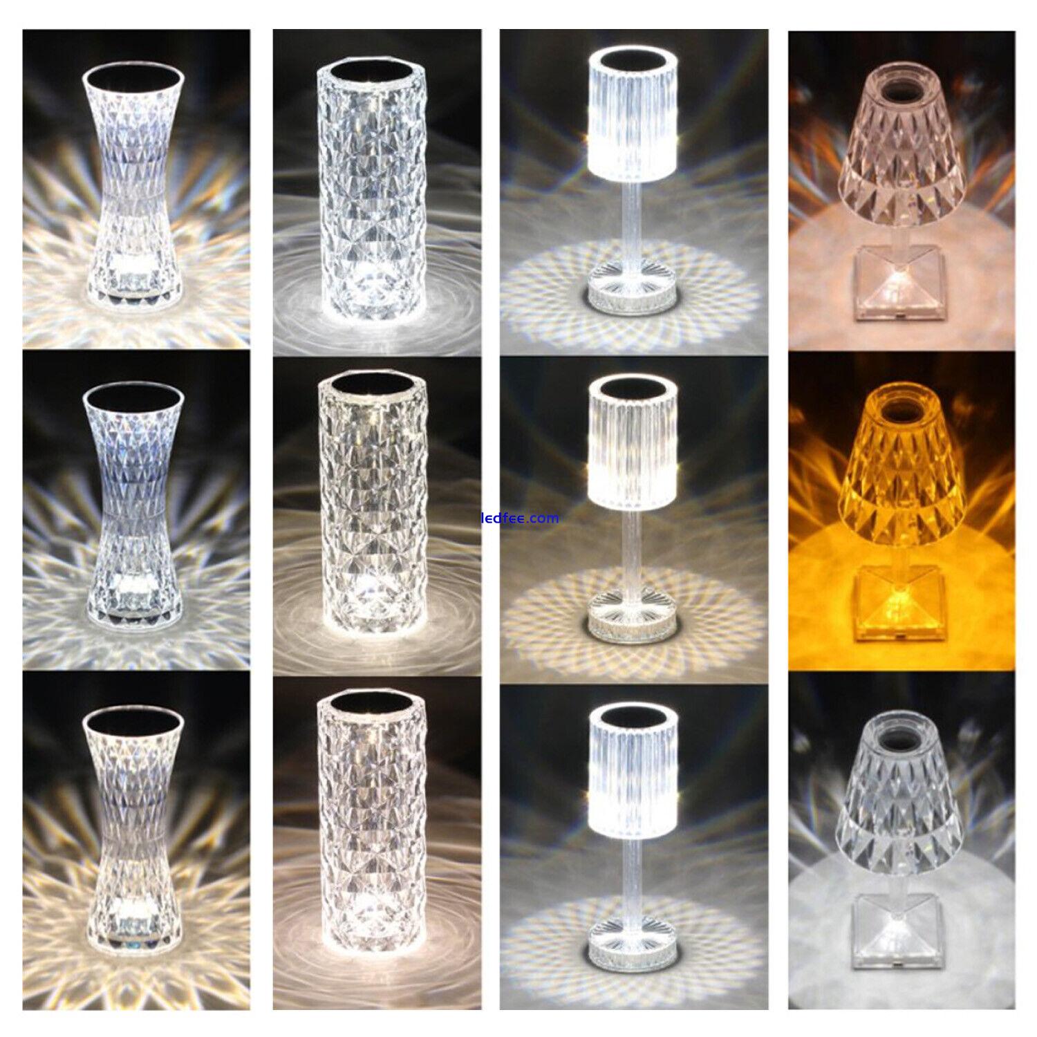 LED Crystal Touch Table Lamps 3D Diamond Bedside Night Light Acrylic Desk Lamp 2 