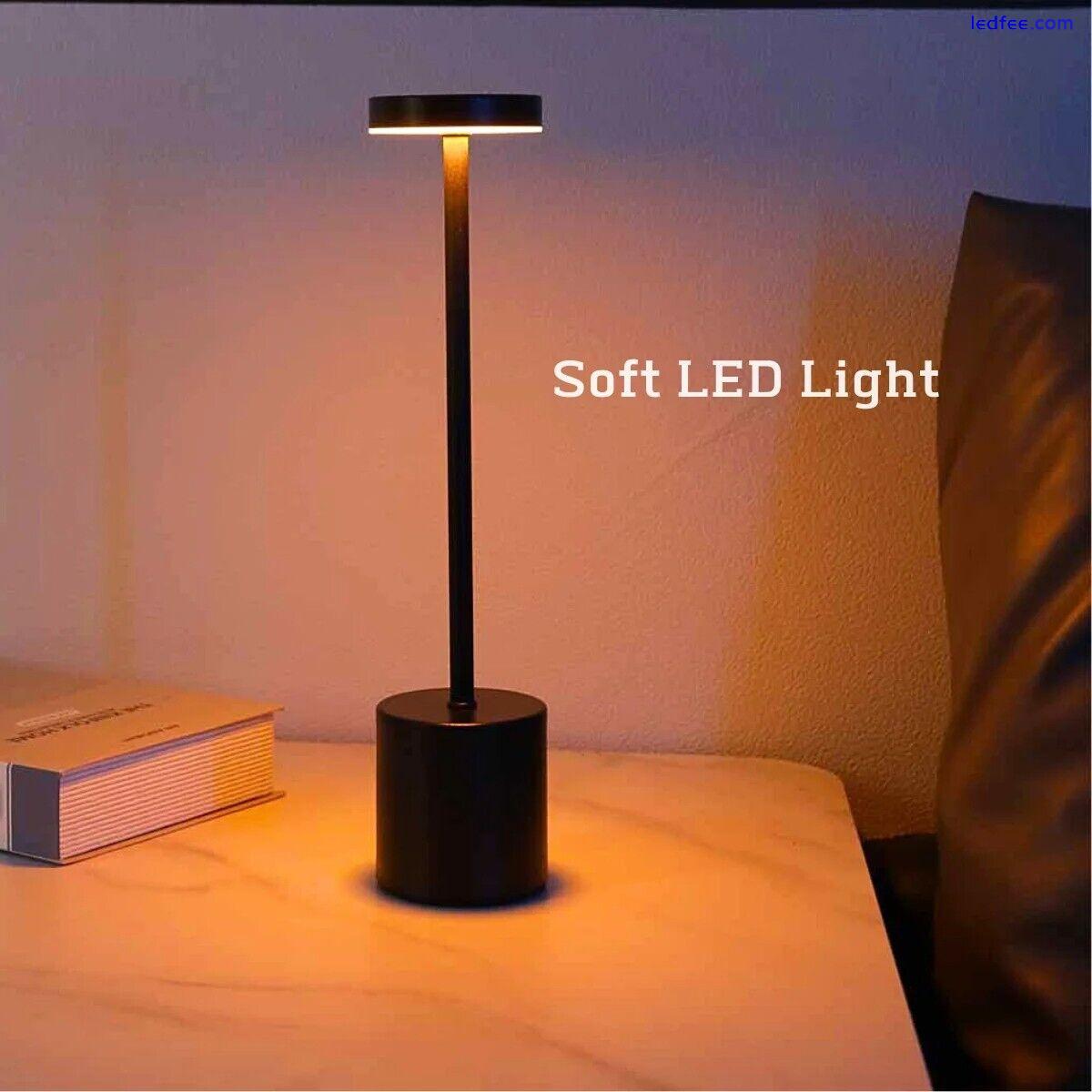 Cordless USB Rechargeable Table Desk Lamp LED Touch Dimmable Bedroom Night Light 2 