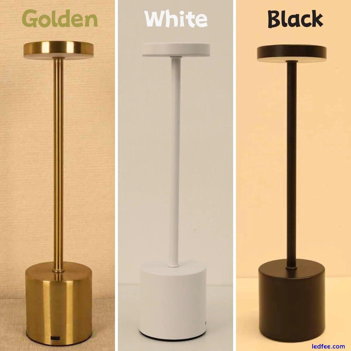 Cordless USB Rechargeable Table Desk Lamp LED Touch Dimmable Bedroom Night Light 0 