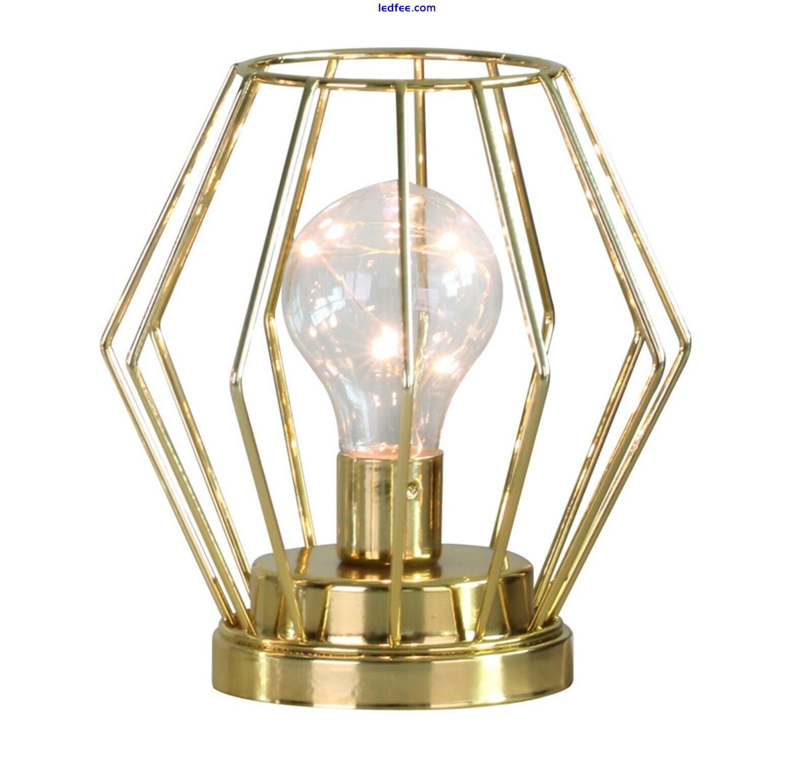 Battery Operated LED Desk Lamp Industrial Retro LightUp Bedside Lantern Home Han 5 