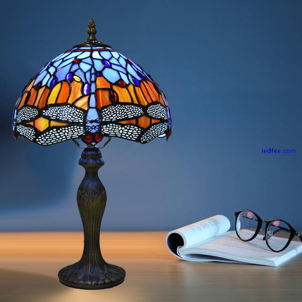 Tiffany Style Table Lamp Stained Glass Handcrafted Bedside Light Desk Lamps UK 1 