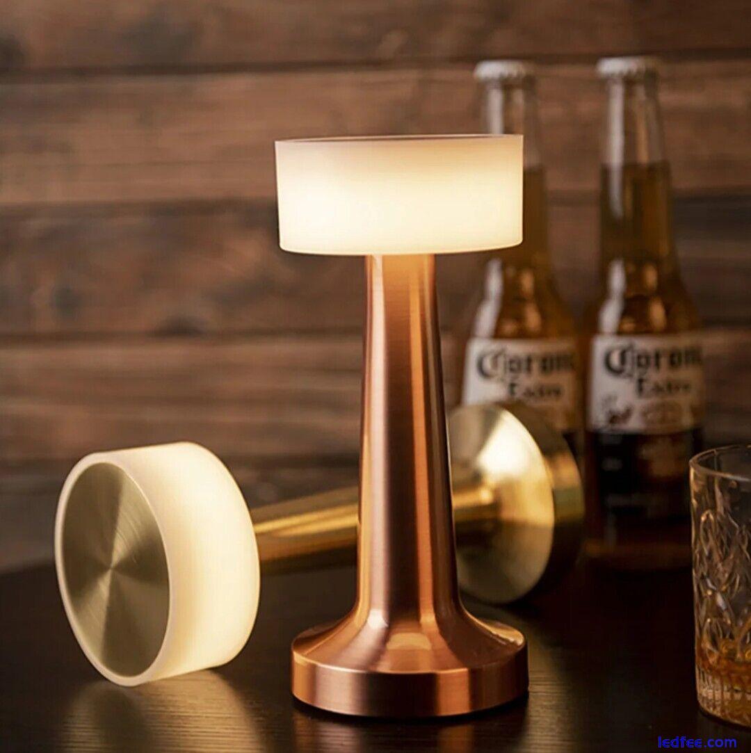 LED Desk Table Decor Bedside Night Lamp Rechargeable Copper / 7 Day Delivery 3 