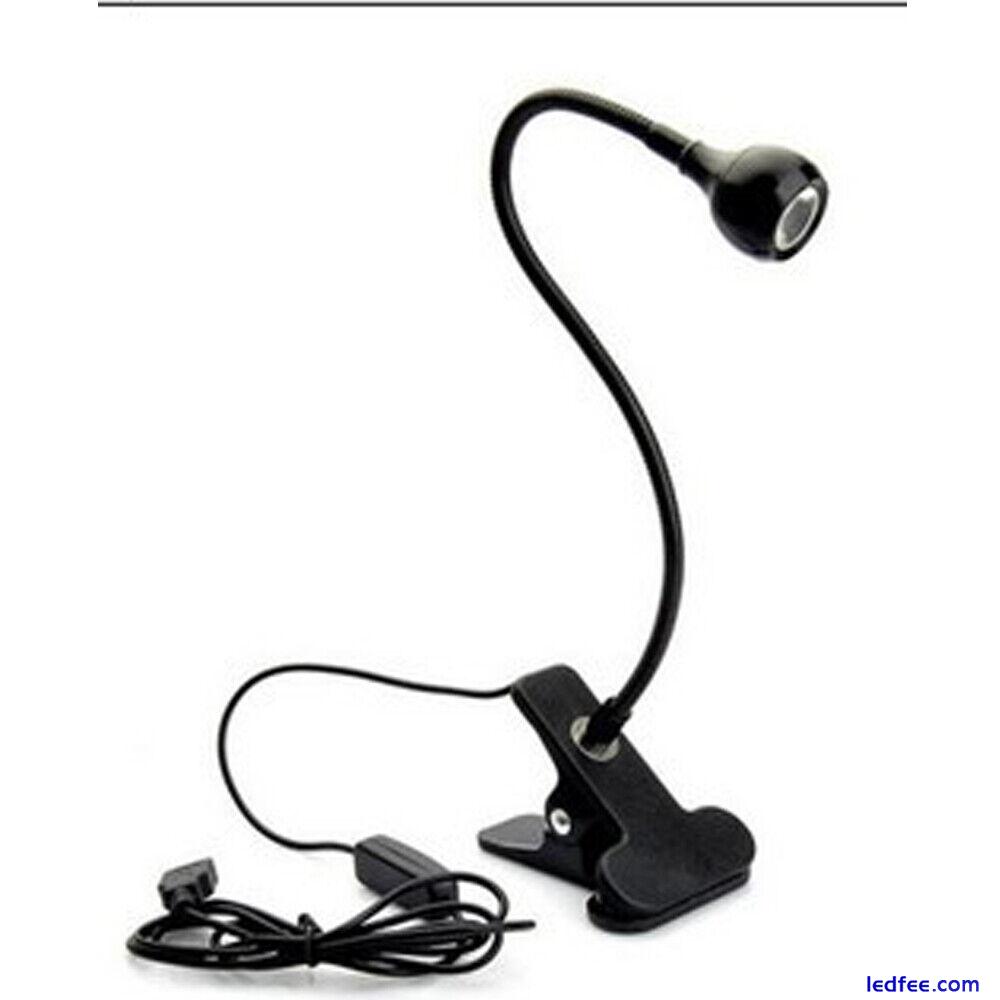 USB Flexible Reading LED Light Clip-on Beside Bed Desk Table Book Lamp white 5V 2 