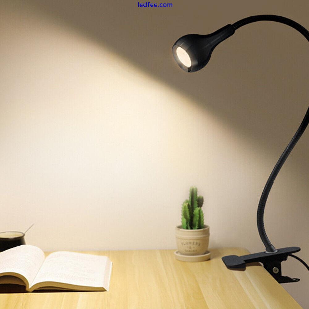 USB Flexible Reading LED Light Clip-on Beside Bed Desk Table Book Lamp white 5V 1 