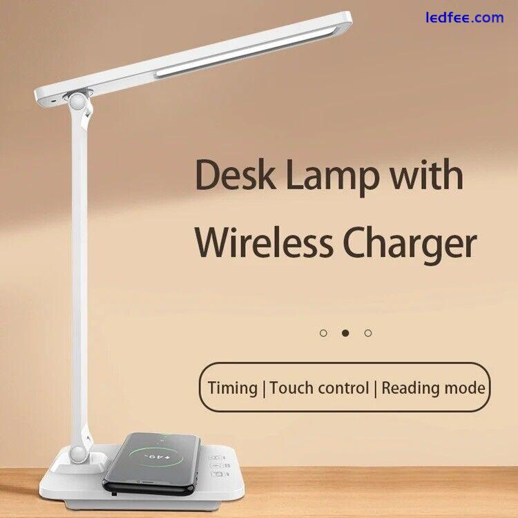 Multifunctional LED Desk Lamp Fast Wireless Charger, USB Charging Port, 1 