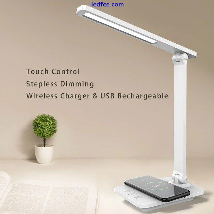 Multifunctional LED Desk Lamp Fast Wireless Charger, USB Charging Port, 0 