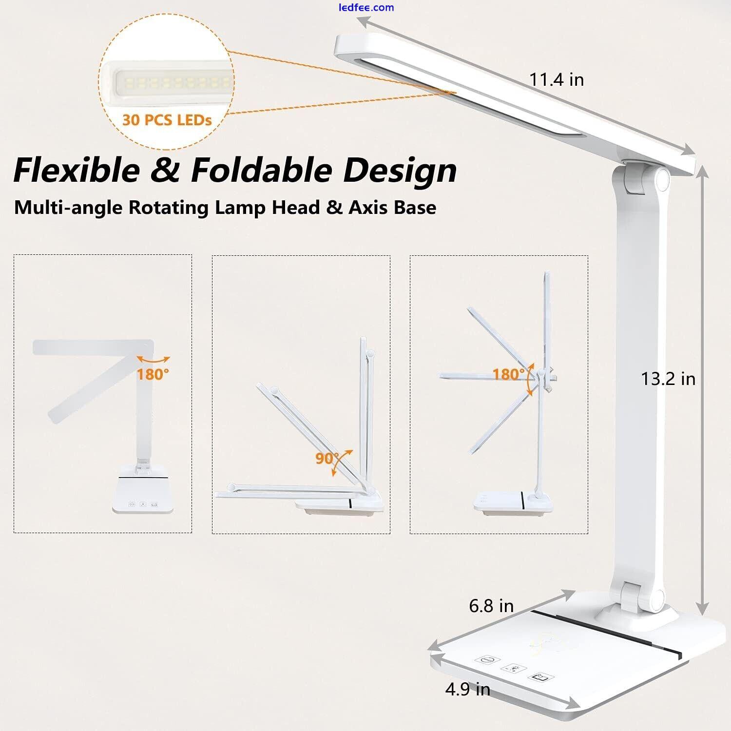 LED Desk Lamp Touch Control Lamp Eye-Caring 3 Color Modes Brightness Adjustable 0 