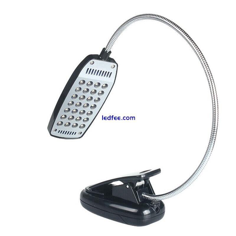 Flexible USB/Battery 28 LED Clip-On Reading Desk Table Lamp Light 4 Colors Power 1 