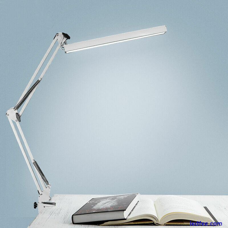 Desk Lamp Work Reading Adjustable Folding Clip-on LED Table Swing Arm Light Lamp 0 