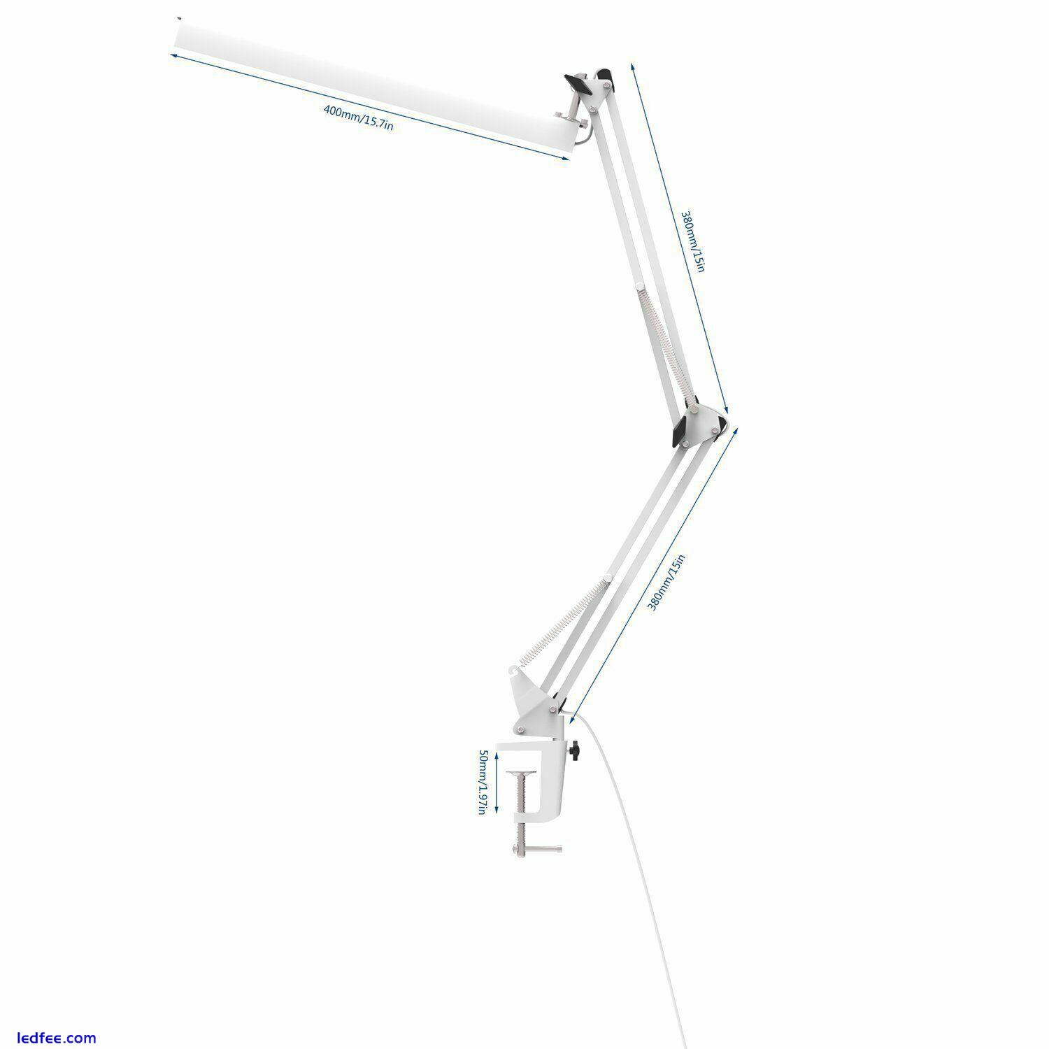 Desk Lamp Work Reading Adjustable Folding Clip-on LED Table Swing Arm Light Lamp 3 