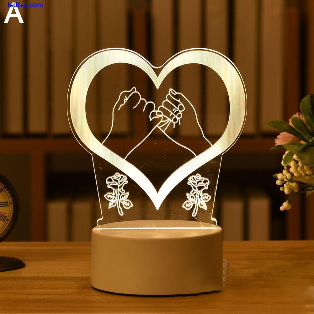 Desk LED Night Light Creative Bedroom Bedside Table Valentine's gift Day R5U9 0 