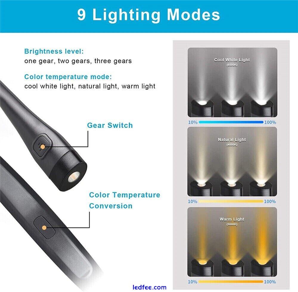 Rechargeable LED USB Neck Light Book Light for Reading in Bed 9 Lighting Modes 0 