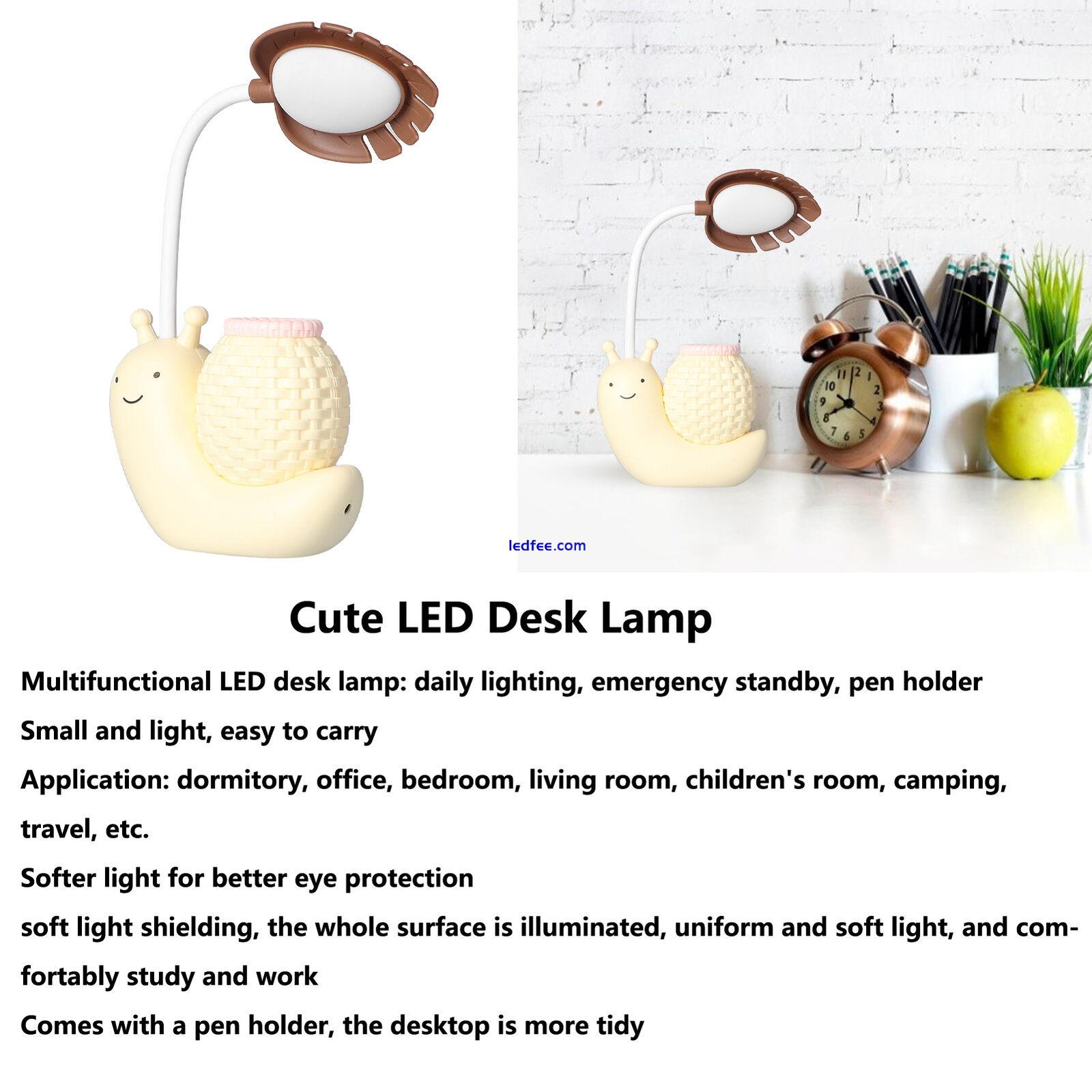 (Yellow)Desk Lamp LED Table Lamp USB Charging Multi Function Flexible With Pen 3 