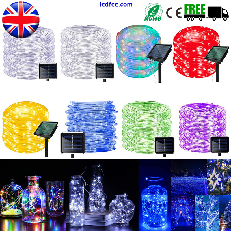 32M Outside Garden Solar Rope Starry String Lights Party Wedding Camping Pool UK 0 