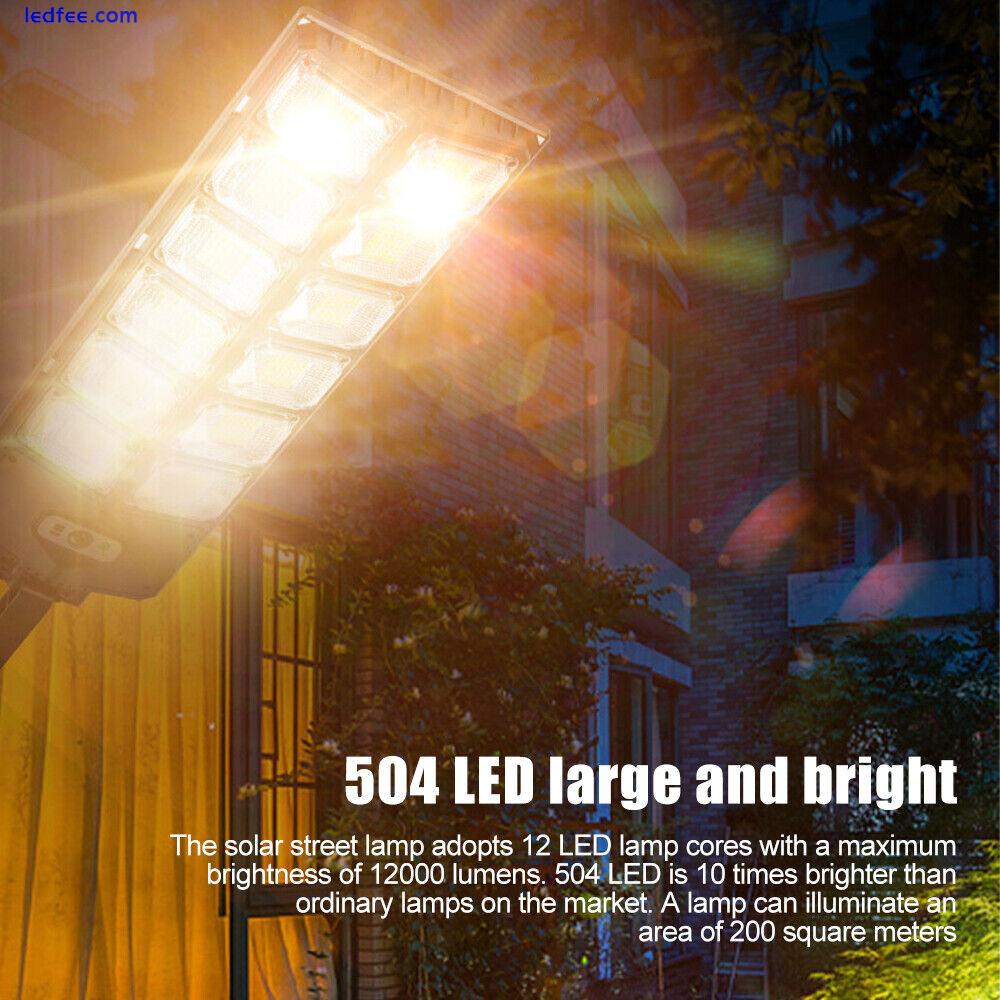 80000LM Commercial LED Solar Street Light Motion Sensor Dusk-to-Dawn Road Lamp 4 