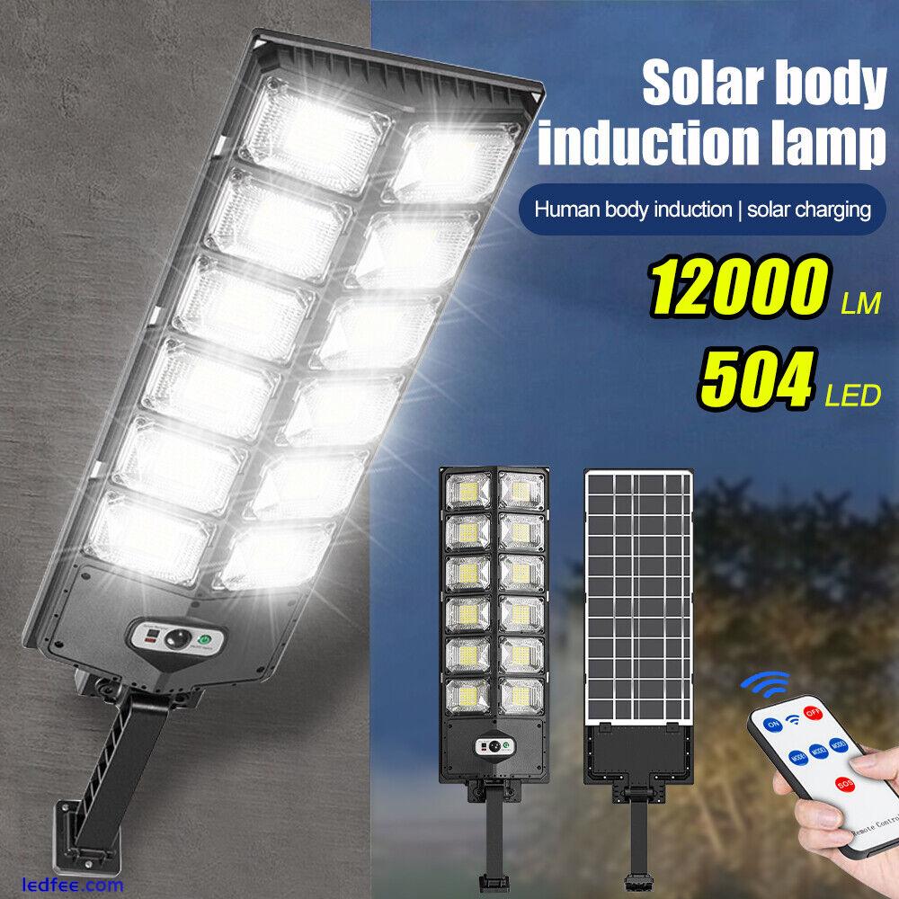 80000LM Commercial LED Solar Street Light Motion Sensor Dusk-to-Dawn Road Lamp 0 