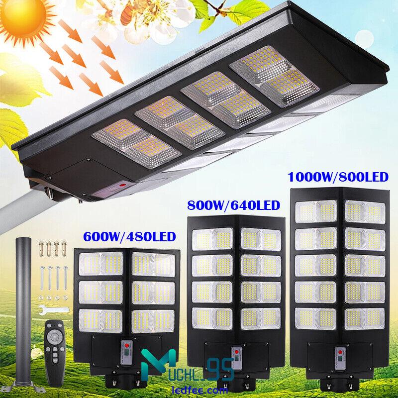 Solar LED Street Light w/ Remote Garden Wall Lamp Industrial Security Road Bulb 1 