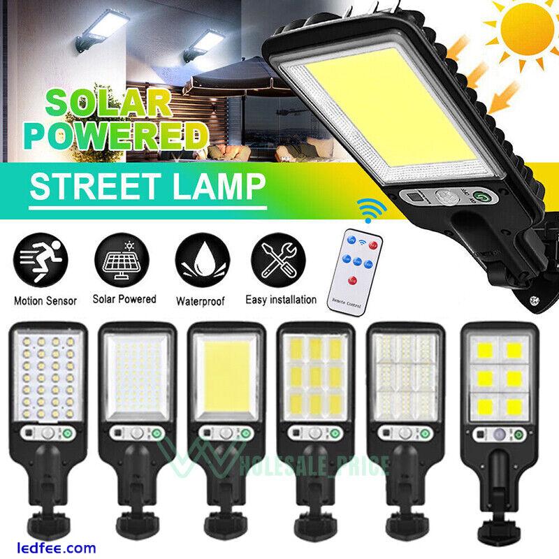 LED Solar Street Light Commercial Outdoor PIR Sensor Security Road Lamp +Remote 2 