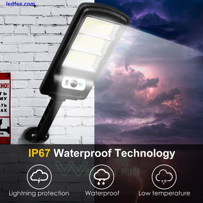 LED Solar Street Light Commercial Outdoor PIR Sensor Security Road Lamp +Remote 5 