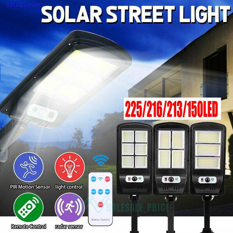 LED Solar Street Light Commercial Outdoor PIR Sensor Security Road Lamp +Remote 0 