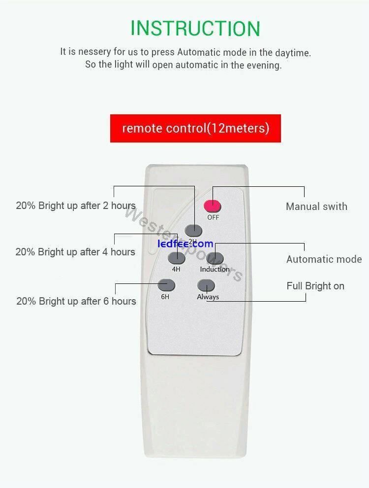 20/40/60W LED Solar Street Light Radar PIR Motion Sensor Wall Timing Lamp+Remote 5 