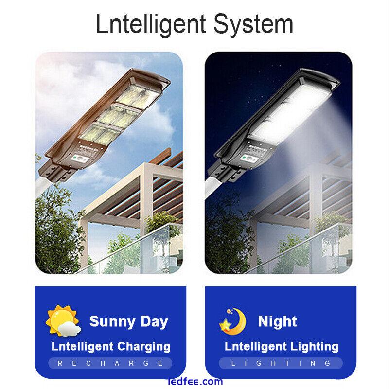 600W LED Solar Street Lamp Waterproof Bright Security Wall Flood Light with Pole 5 