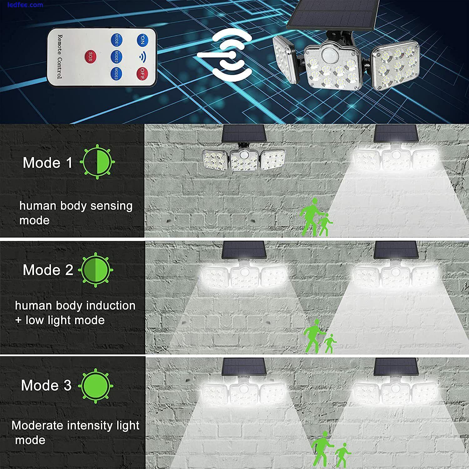 138 LED Solar Power PIR Motion Sensor Light Outdoor Security Garden Waterproof 2 