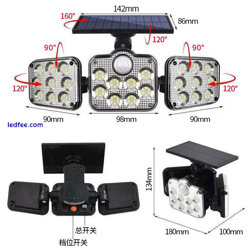 138 LED Solar Power PIR Motion Sensor Light Outdoor Security Garden Waterproof 1 