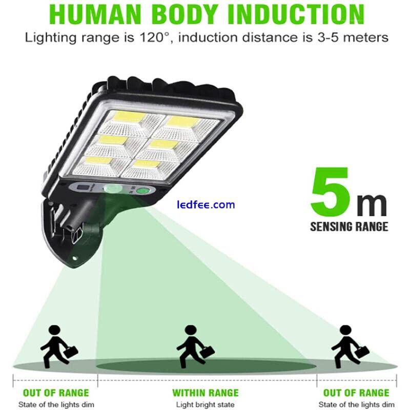 Solar Wall Light LED Motion Sensor Bright Flood Street Lamp 3 Modes Waterproof 3 