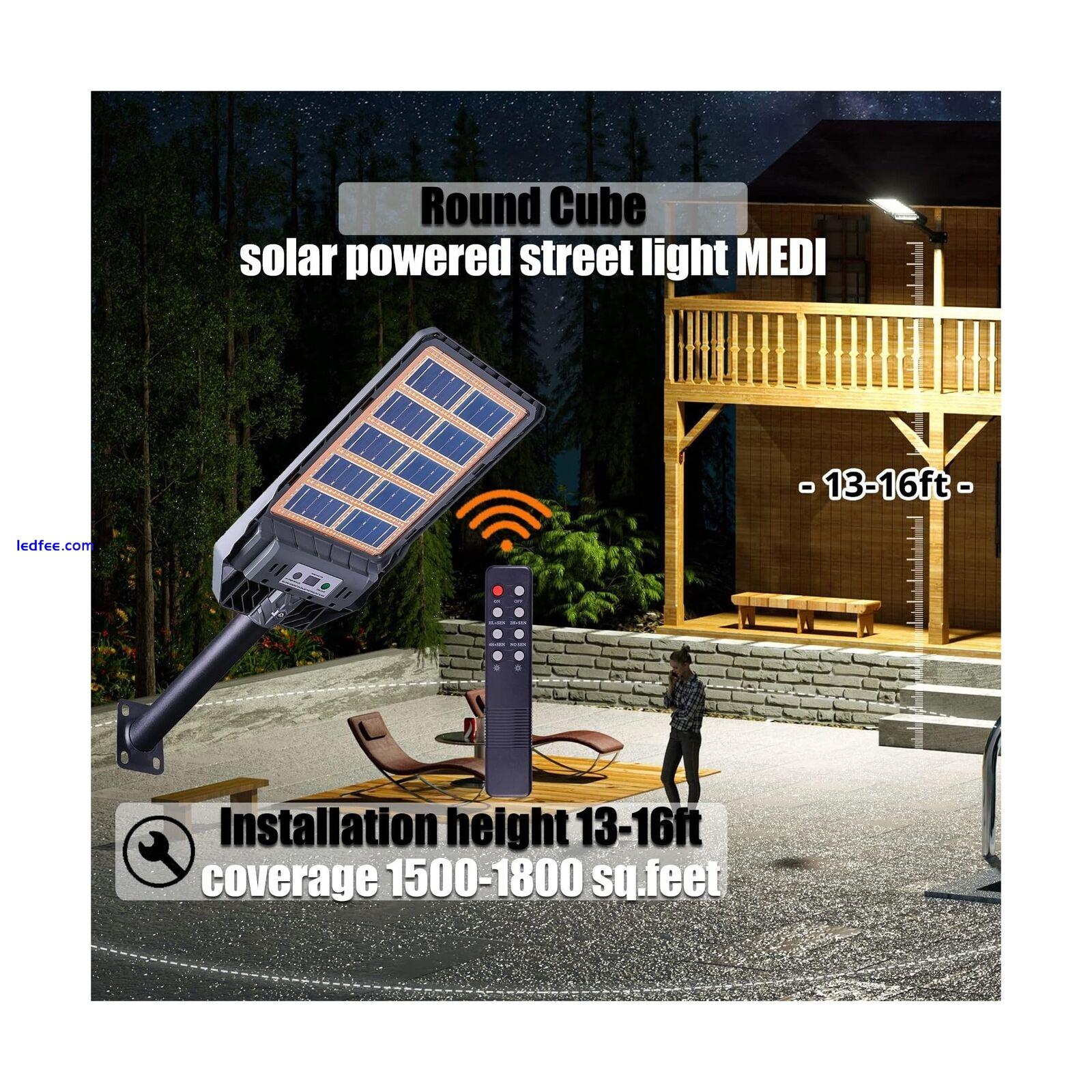 Round Cube Solar Street Lights Dusk to Dawn with Motion Sensor Super Bright S... 2 